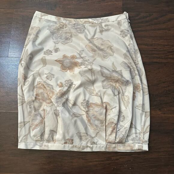 Armani Collezioni cream & gray floral pencil skirt size 4 - Picture 2 of 8
